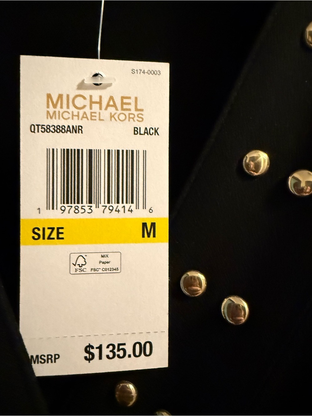 Michael Kors Black Sleeveless Stud-Trim Wrap Mini Dress - Picture 3 of 8